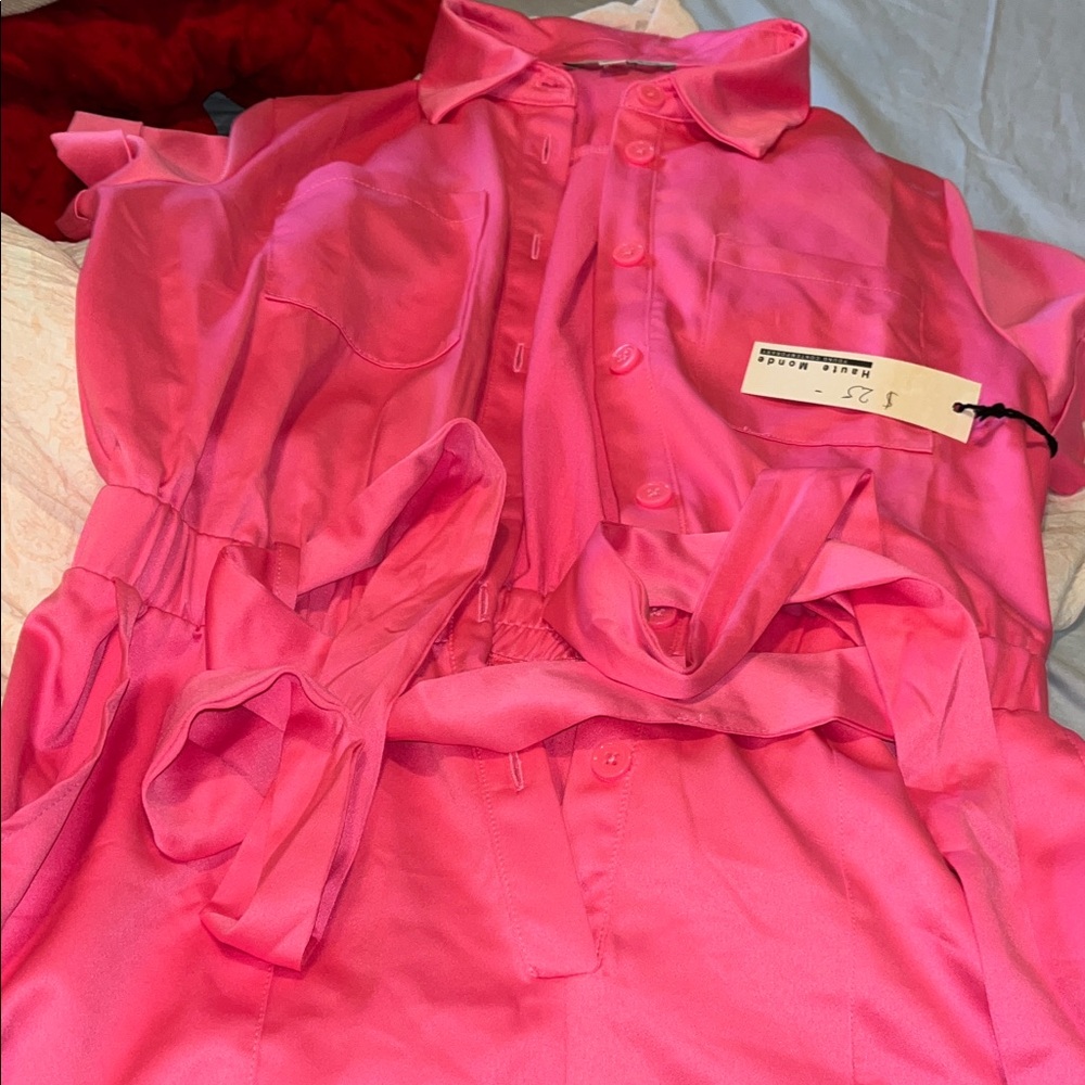 Haute Monde Hot Pink Button-Front Shirt